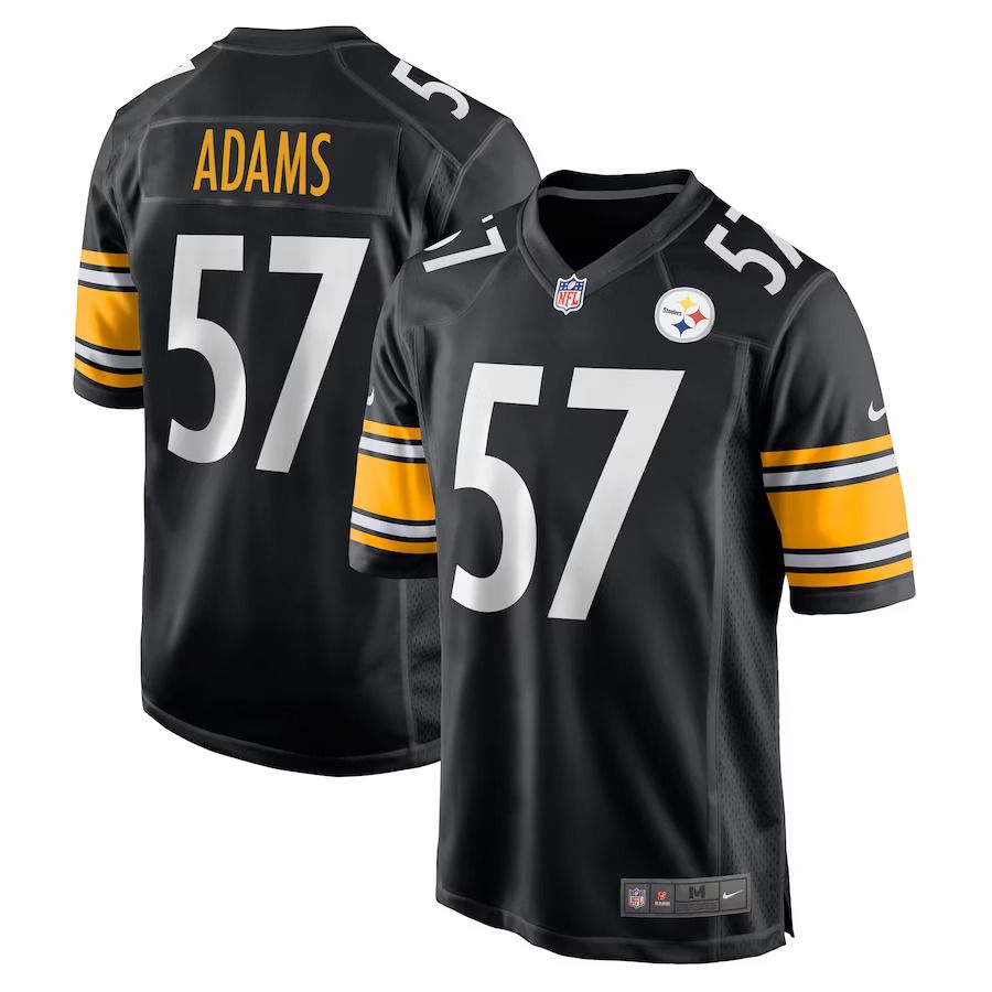 Men Pittsburgh Steelers 57 Montravius Adams Nike Black Game Player NFL Jersey